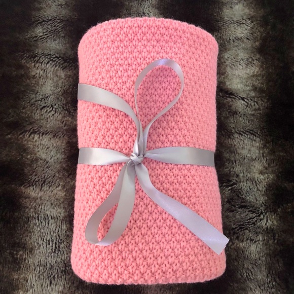 Other - Hand Knit Pink Baby Blanket PERFECT BABY GIFT